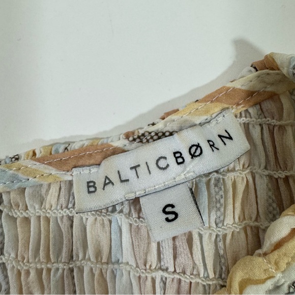 Baltic Born Willow Smocked Maxi Dress Tan Yellow Stripe - Picture 9 of 9